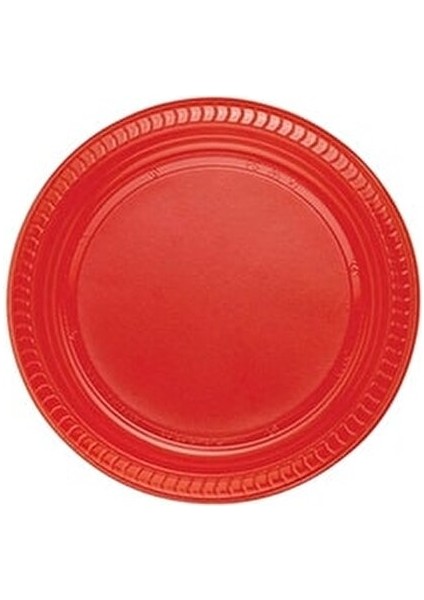 Kırmızı Tabak Plastik 25 Kişilik Plastik Tabak Kullan At Tabak