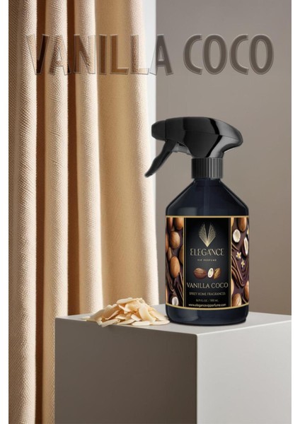 Vanilya Hindistan Cevizi Oda Spreyi 500 ml |tatlı Sakinlik ve Tropik Esinti- Elegance Home Fragrance fiyatları