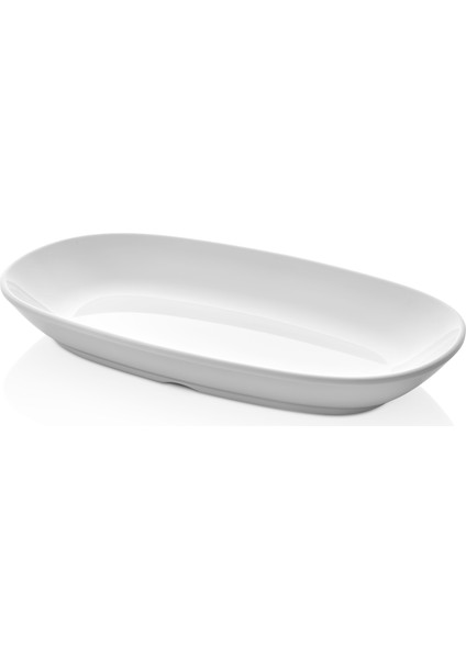 D3425.PW - Diamond 2'li Beyaz Kayık Tabak Seti 25X14 cm, Thermoset Melamin