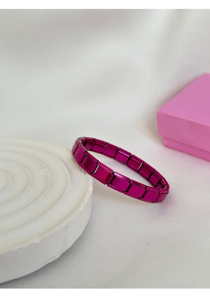 Italyan Bileklik Nomi Bileklik Renkli Metalik Unisex Çelik Bileklik Sevgiliye Hediye Kutulu