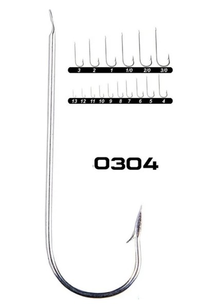 Beyaz, 0304 Düz Çapari Iğnesi No: 12( 1000 Adet )