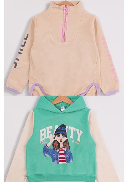 Kız Çocuk 2'li Paket Basic Sweatshirt