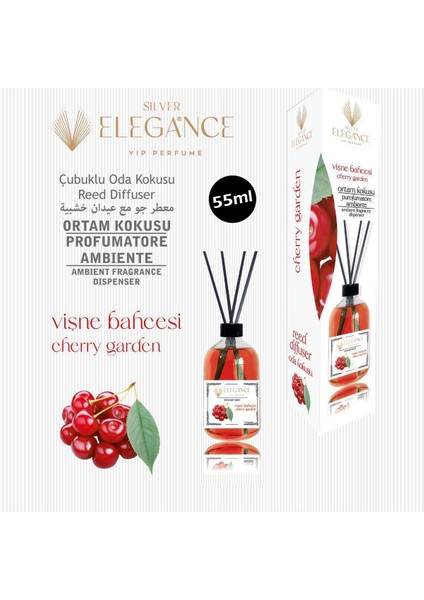 Vişne Bahçesi Reed Diffuser Bambu Çubuklu Oda Kokusu (55 Ml)