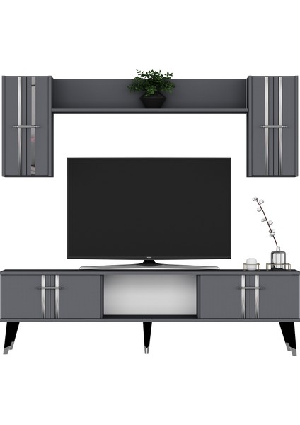 Assel Tv Ünitesi Takımı Antrasit-Gümüş