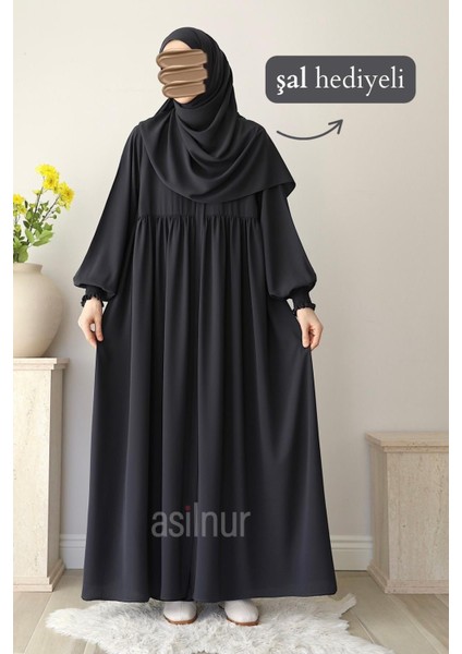 Nisa Ferace Şal Hediyeli Takım Füme