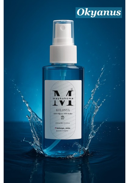 Maykohome Doğal Içerikli ve Kalıcı Kokulu 150ML Sprey Kolonya