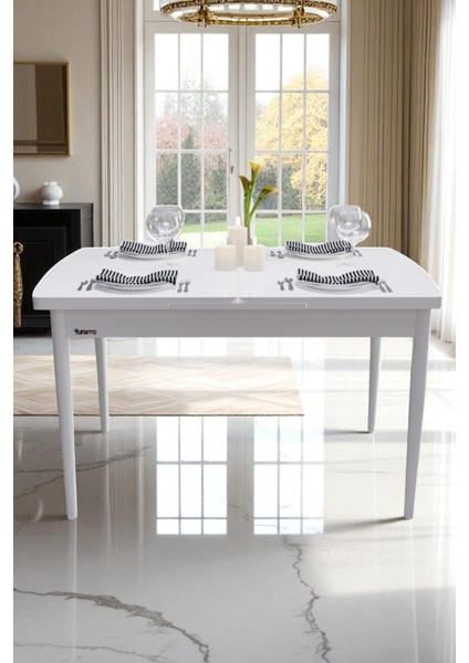 Bellante Açılır Yemek Masası – Beyaz, 70 x 114 cm