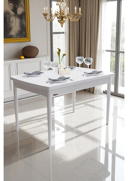 Bellante Açılır Yemek Masası – Beyaz, 70 x 114 cm fırsatları