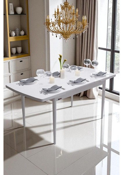Bellante Açılır Yemek Masası – Beyaz, 70 x 114 cm