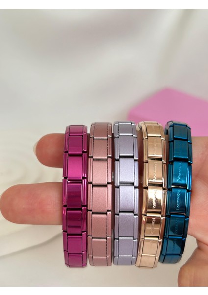 Italyan Bileklik Nomi Bileklik Renkli Metalik Unisex Çelik Bileklik Sevgiliye Hediye Kutulu indirimleri