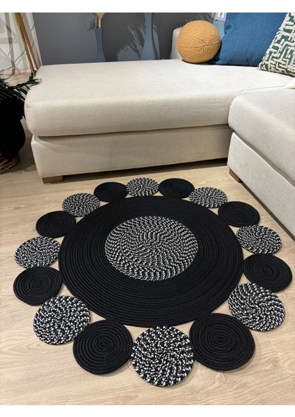 Bej Jüt Hasırlı El Örgüsü Kilim Halı Hasır Yuvarlak fiyatları