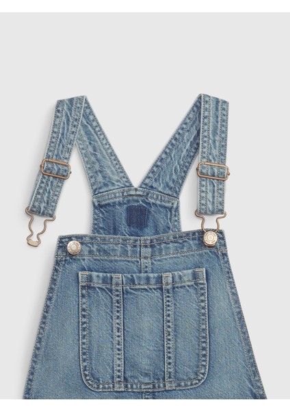 Kız Çocuk Mavi Denim Salopet