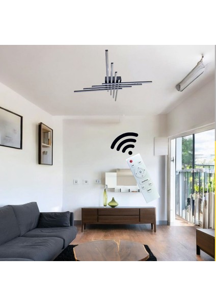 Beyaz Gövde, Kumandalı ve 3 Renk Işık, 8 Kollu Plafonyer LED Avize fırsatları