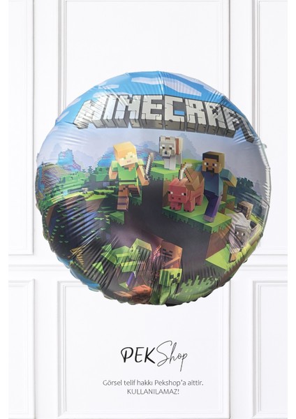 Minecraft Konsept Yuvarlak Folyo Balon 18INÇ Minecraft Tema Baskılı Yuvarlak Folyo Balon fiyatları