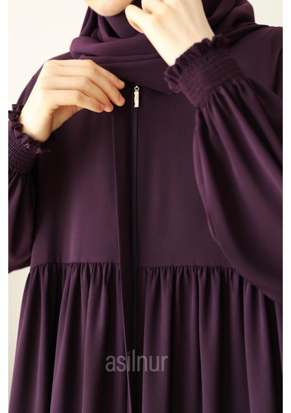 Nisa Ferace Şal Hediyeli Takım Mürdüm indirimleri