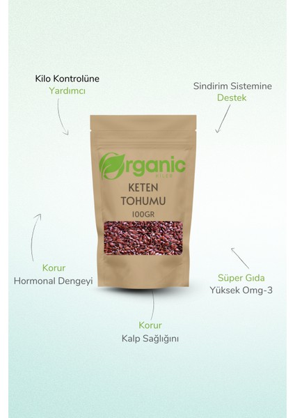 Keten Tohumu 100GR. Tane Katkısız & Ilavesiz Taze Mahsül fiyatları