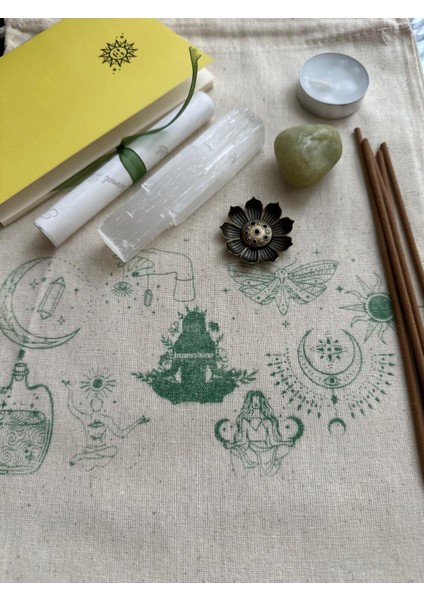 Şifa & Iyileşme Ritüel Seti | Akuamarin & Selenit Taşı, Adaçayı Tütsü, Meditasyon Koleksiyon Çantası indirimleri