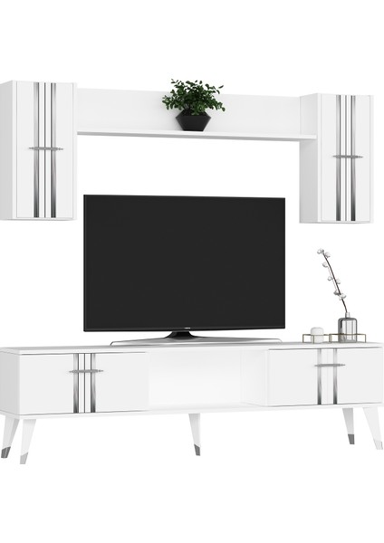 Assel Tv Ünitesi Takımı Beyaz-Gümüş modelleri