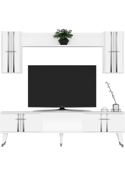 Assel Tv Ünitesi Takımı Beyaz-Gümüş fırsatları