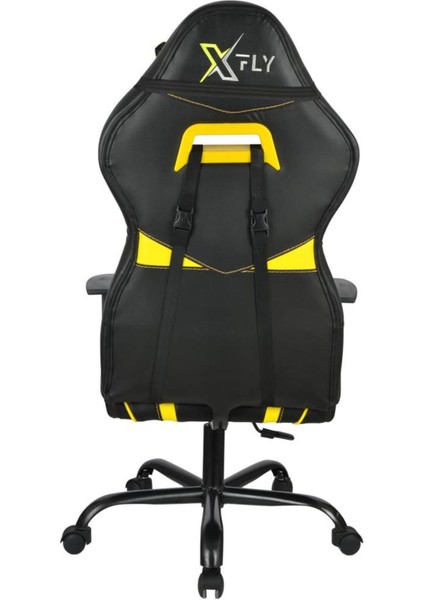 Vendetta Sarı Oyuncu Koltuğu – Kontraplak ve Kumaş Kaplama, Metal Ayak, Ayarlanabilir Yükseklik ve Eğimli Oturak, Uzun Süre Konforlu Kullanım