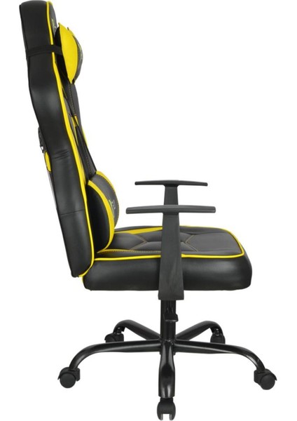 Vendetta Sarı Oyuncu Koltuğu – Kontraplak ve Kumaş Kaplama, Metal Ayak, Ayarlanabilir Yükseklik ve Eğimli Oturak, Uzun Süre Konforlu Kullanım