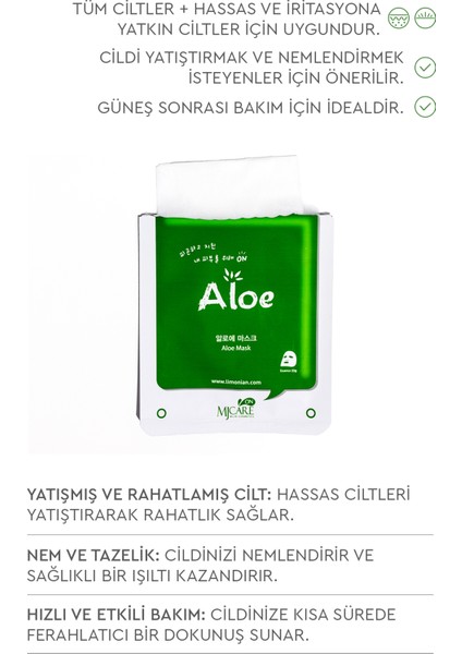 Aloe Vera Özlü 10'lu Kağıt Yüz Maskesi – Tüm Cilt Tipleri İçin Yoğun Nemlendirici ve Besleyici Bakım fırsatları