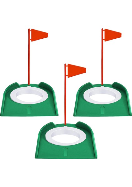 3 Pcs Golf Kupa Golf Deliği Eğitim Yardımları Golf Aksesuarları Plastik Bayrak Yeşil + Kırmızı ile Golf Eğitimleri Putter (Yurt Dışından)