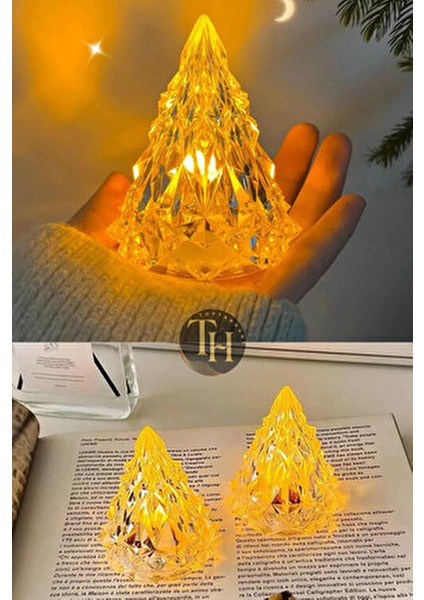 Çam Ağacı Şekilli LED Işık Mini Çam Ağacı Dekoratif Süs Lambası Yeni Yıl Yılbaşı Süsü Noel Ağacı