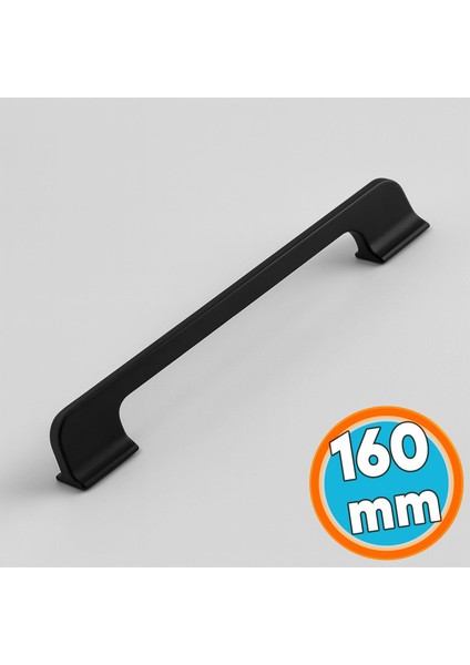 Mobilya Çekmece Mutfak Dolabı Dolap Kapak Kulplar Kulb Kulpu Metal Mat Siyah Kulp 160 mm 16 cm