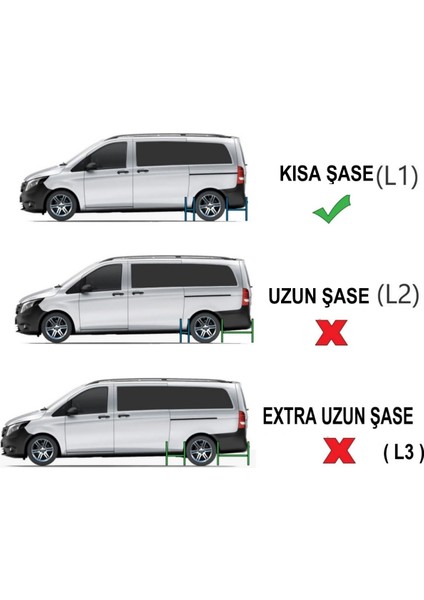 Mercedes Vito W447 Kısa Şase Trimline Gri Yan Basamak 2014 2015 2016 2017 2018 2019 2020 2021 2022 2023 2024 2025 2026 modelleri