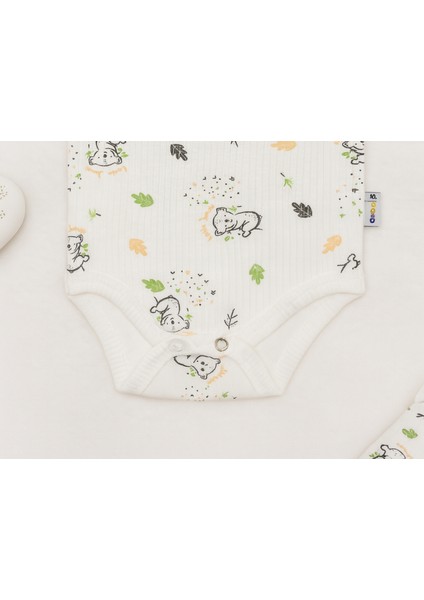 5 Li Set Pamuklu 9-12 Ay / 1 -2 Yaş Arası Unisex Kız Erkek Bebek Çıtçıtlı Body Zıbın fırsatları
