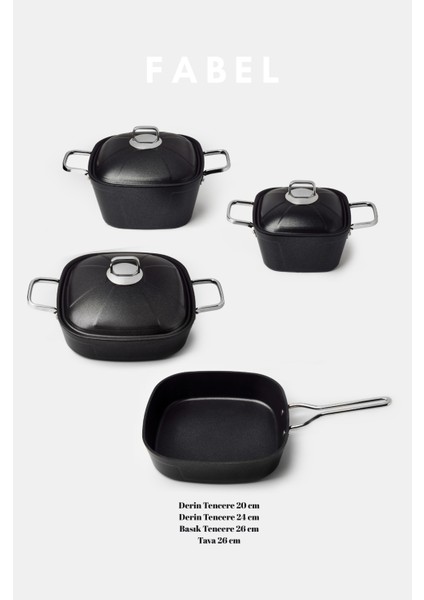 Fabel 7 Parça Tencere Seti Siyah modelleri