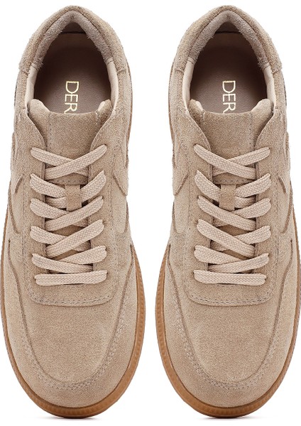 Kadın Camel Bağcıklı Süet Deri Sneaker 25AFD220910