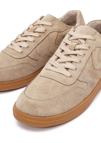 Kadın Camel Bağcıklı Süet Deri Sneaker 25AFD220910
