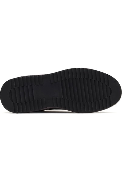 Erkek Siyah Bağcıklı Kalın Tabanlı Deri Sneaker 25WFD631018 fırsatları
