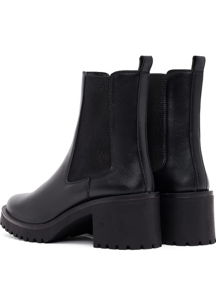 Kadın Siyah Kalın Topuklu Chelsea Bot 25WFE251618