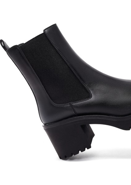 Kadın Siyah Kalın Topuklu Chelsea Bot 25WFE251618