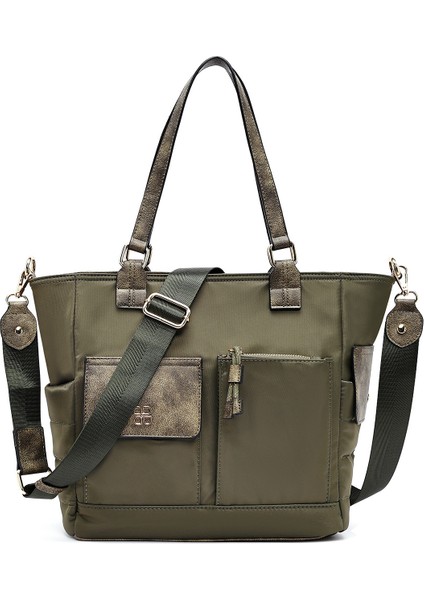 Kadın Haki Uzun Askılı Kumaş Omuz Çantası 25ABD28136F