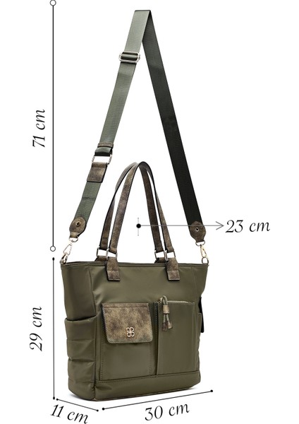 Kadın Haki Uzun Askılı Kumaş Omuz Çantası 25ABD28136F fiyatları