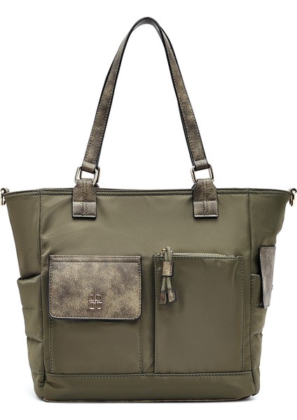 Kadın Haki Uzun Askılı Kumaş Omuz Çantası 25ABD28136F modelleri