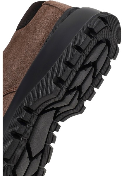 Erkek Kahverengi Bağcıklı Kalın Tabanlı Süet Deri Casual Ayakkabı 25WFD632010