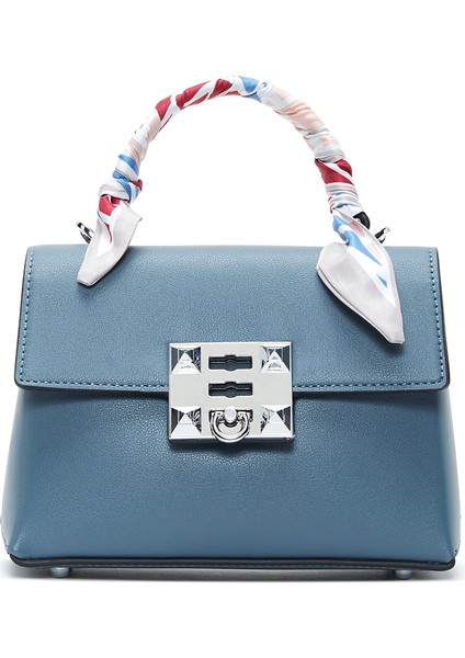 Kadın Mavi Uzun Askılı Aksesuarlı Mini Çapraz Çanta 25ABD280518 modelleri