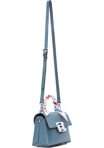 Kadın Mavi Uzun Askılı Aksesuarlı Mini Çapraz Çanta 25ABD280518 indirimleri