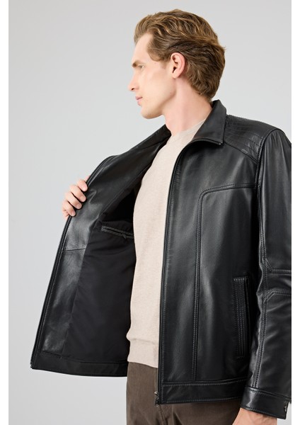 Alfred Erkek Siyah Deri Mont 25WGE65791M