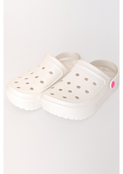 Neon Tabanlı Kapalı Eva Terlik Beyaz