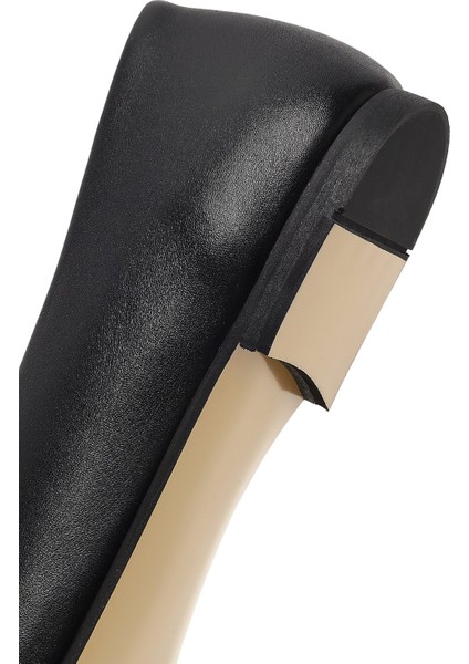 Kadın Siyah Klasik Deri Babet 25AFD380118