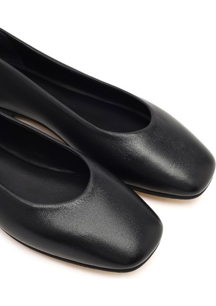 Kadın Siyah Klasik Deri Babet 25AFD380118