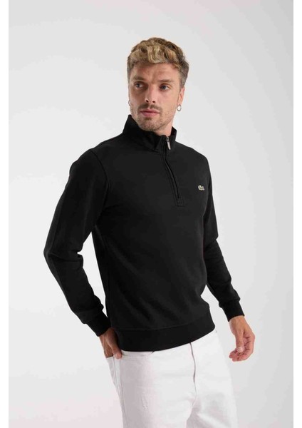 Fermuar Yaka Siyah Regular Fıt Uzun Kol fırsatları