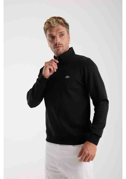 Fermuar Yaka Siyah Regular Fıt Uzun Kol indirimleri