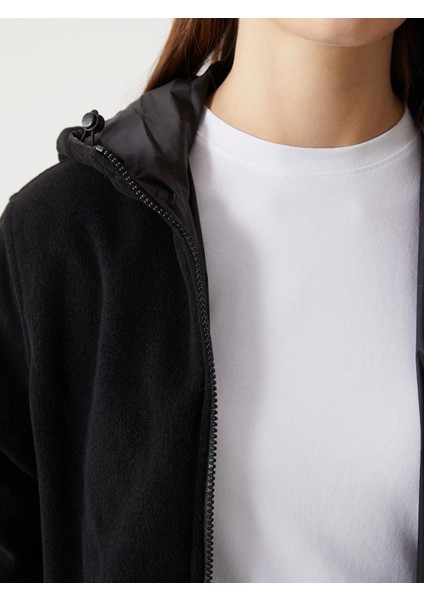 Lcwaıkıkı Classic Siyah Kapüşonlu Düz Çift Taraflı Kadın Mont modelleri